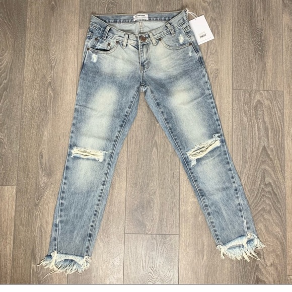 One Teaspoon Freebirds Distressed Jeans-Blue Blossom - Picture 5 of 10